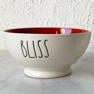 Rae Dunn Magenta BLISS Set of 2 Ivory/Red Interior Ice Cream/Cereal Bowls 5.5"